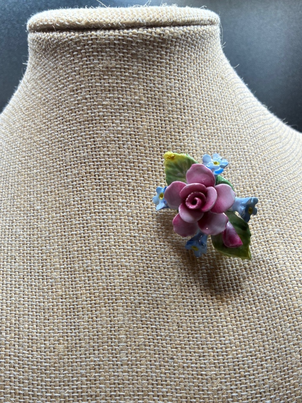 Vintage Artone bone china floral brooch
